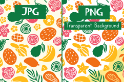 Tropical Fruits Seamless Pattern &amp; Digital Paper PNG JPG EPS Product Image 3