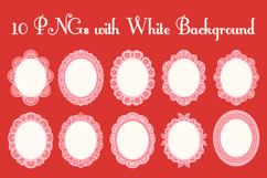 Pink Lace Oval Frames PNG Card Template Product Image 3