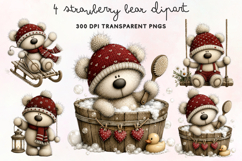 Strawberry Bear Clipart PNG Product Image 1