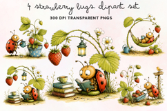 Strawberry Bugs Clipart PNG Product Image 1