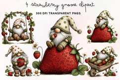 Strawberry Gnome Clipart PNG Product Image 1