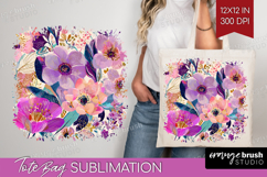 3D Flowers Tote Bag - Summer Tote Bag PNG Sublimation Product Image 1