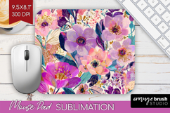 3D Flowers Mouse Pad Sublimation - Summer Mousepad PNG Product Image 1
