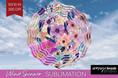 3D Flowers Wind Spinner Sublimation PNG - Summer Round Product Image 1
