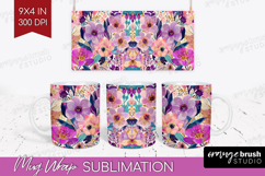 3D Flowers Mug Wrap - Summer Mug PNG Sublimation Product Image 1