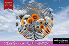 3D Flowers Wind Spinner Sublimation PNG - Summer Round Product Image 1