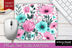 3D Flowers Mouse Pad Sublimation - Summer Mousepad PNG Product Image 1
