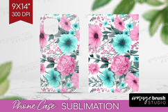 3D Flowers Phone Case PNG - Summer Case PNG Sublimation Product Image 1