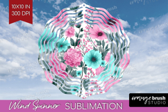 3D Flowers Wind Spinner Sublimation PNG - Summer Round Product Image 1