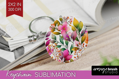 3D Flowers Keychain PNG - Summer Keychain Sublimation Product Image 1