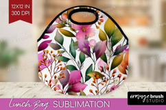 3D Flowers Lunch Bag - Summer Lunch Bug PNG Sublimation Product Image 1