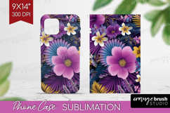 3D Flowers Phone Case PNG - Summer Case PNG Sublimation Product Image 1
