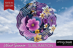 3D Flowers Wind Spinner Sublimation PNG - Summer Round Product Image 1