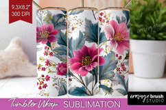 3D Flowers Tumbler Wrap - Summer Tumbler PNG Sublimation Product Image 1