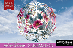 3D Flowers Wind Spinner Sublimation PNG - Summer Round Product Image 1
