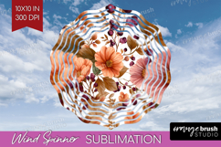 3D Flowers Wind Spinner Sublimation PNG - Summer Round Product Image 1