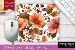 3D Flowers Mouse Pad Sublimation - Summer Mousepad PNG Product Image 1