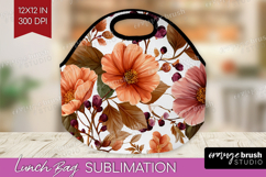 3D Flowers Lunch Bag - Summer Lunch Bug PNG Sublimation Product Image 1