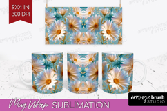 3D Flowers Mug Wrap - Summer Mug PNG Sublimation Product Image 1