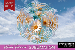3D Flowers Wind Spinner Sublimation PNG - Summer Round Product Image 1