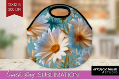 3D Flowers Lunch Bag - Summer Lunch Bug PNG Sublimation Product Image 1