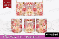 3D Flowers Mug Wrap - Summer Mug PNG Sublimation Product Image 1
