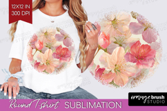 3D Flowers Round Tshirt Background - Summer PNG Sublimation Product Image 1