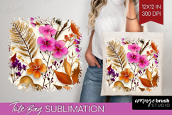 3D Flowers Tote Bag - Summer Tote Bag PNG Sublimation Product Image 1