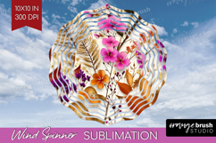 3D Flowers Wind Spinner Sublimation PNG - Summer Round Product Image 1