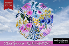 3D Flowers Wind Spinner Sublimation PNG - Summer Round Product Image 1