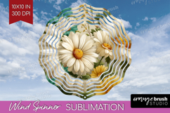 3D Flowers Wind Spinner Sublimation PNG - Summer Round Product Image 1