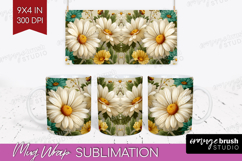 3D Flowers Mug Wrap - Summer Mug PNG Sublimation Product Image 1