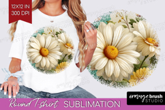 3D Flowers Round Tshirt Background - Summer PNG Sublimation Product Image 1