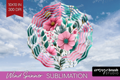 3D Flowers Wind Spinner Sublimation PNG - Summer Round Product Image 1