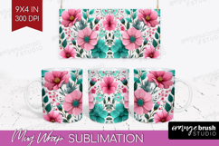 3D Flowers Mug Wrap - Summer Mug PNG Sublimation Product Image 1