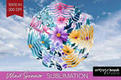 3D Flowers Wind Spinner Sublimation PNG - Summer Round Product Image 1