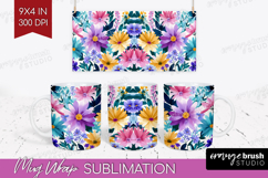 3D Flowers Mug Wrap - Summer Mug PNG Sublimation Product Image 1