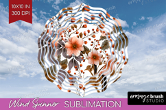 3D Flowers Wind Spinner Sublimation PNG - Summer Round Product Image 1