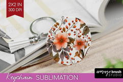 3D Flowers Keychain PNG - Summer Keychain Sublimation Product Image 1
