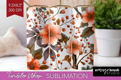 3D Flowers Tumbler Wrap - Summer Tumbler PNG Sublimation Product Image 1