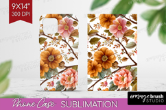 3D Flowers Phone Case PNG - Summer Case PNG Sublimation Product Image 1