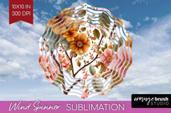 3D Flowers Wind Spinner Sublimation PNG - Summer Round Product Image 1