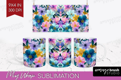 3D Flowers Mug Wrap - Summer Mug PNG Sublimation Product Image 1