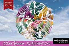 3D Flowers Wind Spinner Sublimation PNG - Summer Round Product Image 1