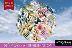 3D Flowers Wind Spinner Sublimation PNG - Summer Round Product Image 1
