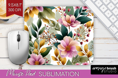 3D Flowers Mouse Pad Sublimation - Summer Mousepad PNG Product Image 1