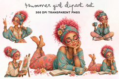 Summer Girl Clipart PNG Product Image 1