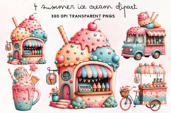 Summer Ice Cream Clipart PNG Product Image 1