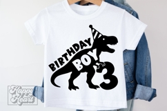 TRex 3rd Birthday Boy SVG - Three Dinosaur Shirt Clipart PNG Product Image 4