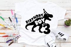 TRex 3rd Birthday Boy SVG - Three Dinosaur Shirt Clipart PNG Product Image 5